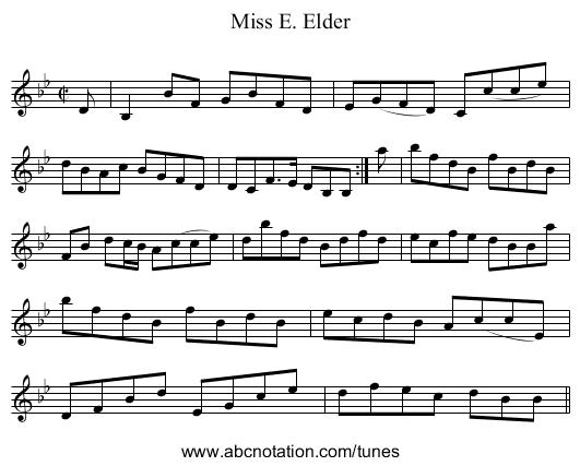 Miss E. Elder - staff notation