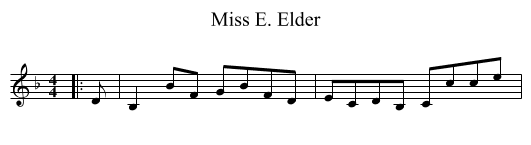 Miss E. Elder - staff notation