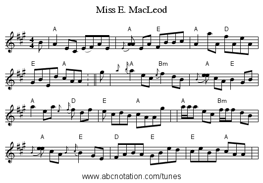 Miss E. MacLeod - staff notation