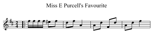 Miss E Purcell's Favourite - staff notation