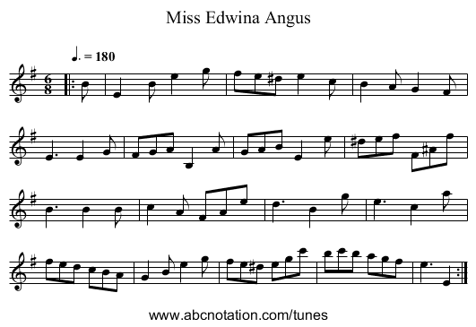 Miss Edwina Angus - staff notation