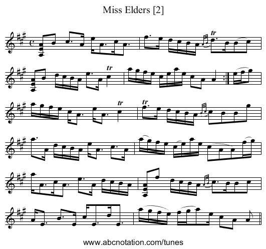 Miss Elders [2] - staff notation