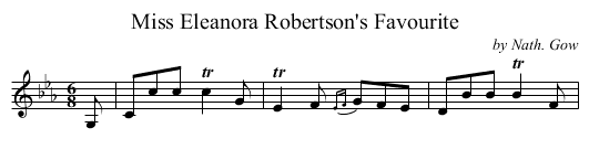 Miss Eleanora Robertson's Favourite - staff notation