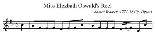 Miss Elezbath Oswald's Reel - staff notation