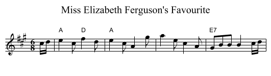 Miss Elizabeth Ferguson's Favourite - staff notation