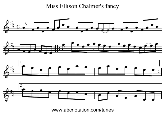 Miss Ellison Chalmer's fancy - staff notation
