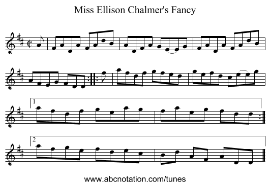 Miss Ellison Chalmer's Fancy - staff notation