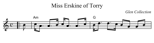 Miss Erskine of Torry - staff notation