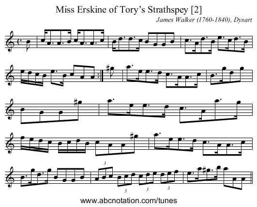 Miss Erskine of Tory’s Strathspey [2] - staff notation