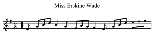 Miss Erskine Wade - staff notation