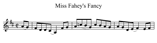 Miss Fahey's Fancy - staff notation