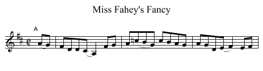 Miss Fahey's Fancy - staff notation