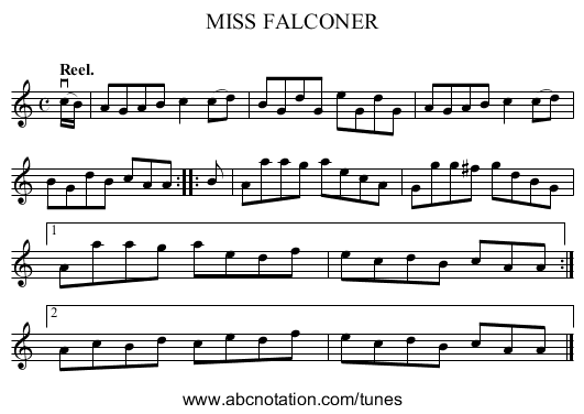 MISS FALCONER - staff notation