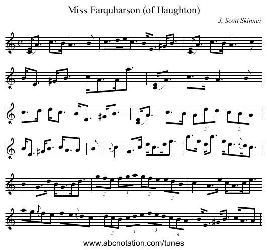 Miss Farquharson (of Haughton) - staff notation
