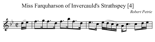Miss Farquharson of Invercauld's Strathspey [4] - staff notation