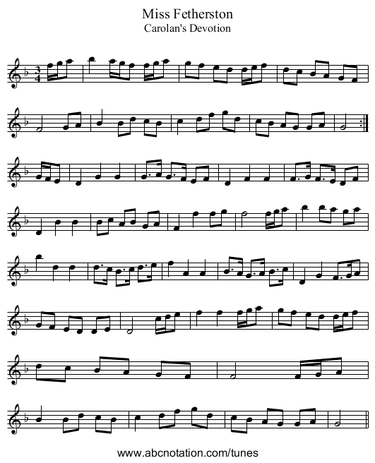 Miss Fetherston - staff notation