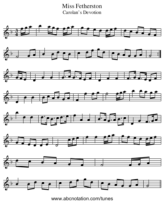 Miss Fetherston - staff notation