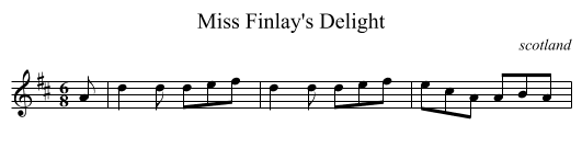 Miss Finlay's Delight - staff notation
