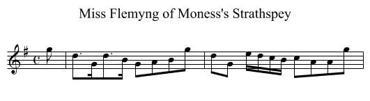 Miss Flemyng of Moness's Strathspey - staff notation
