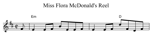 Miss Flora McDonald's Reel - staff notation