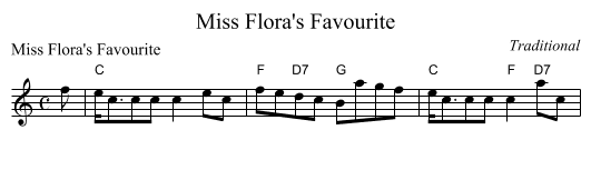 Miss Flora's Favourite - staff notation