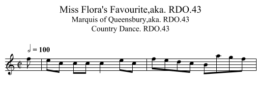 Miss Flora's Favourite,aka. RDO.43 - staff notation