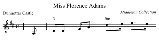 Miss Florence Adams - staff notation