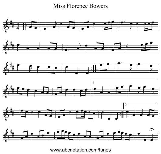 Miss Florence Bowers - staff notation