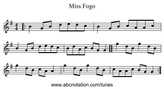Miss Fogo - staff notation