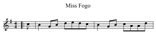 Miss Fogo - staff notation