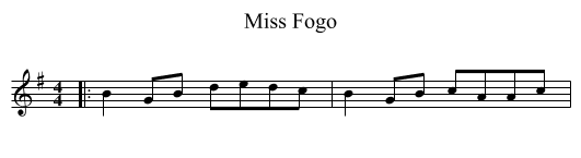 Miss Fogo - staff notation