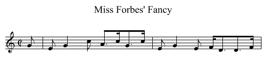 Miss Forbes' Fancy - staff notation