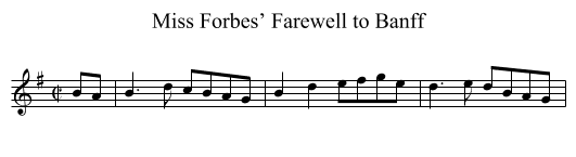 Miss Forbes’ Farewell to Banff - staff notation