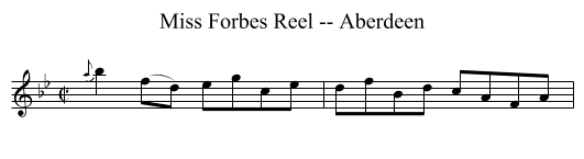 Miss Forbes Reel -- Aberdeen - staff notation