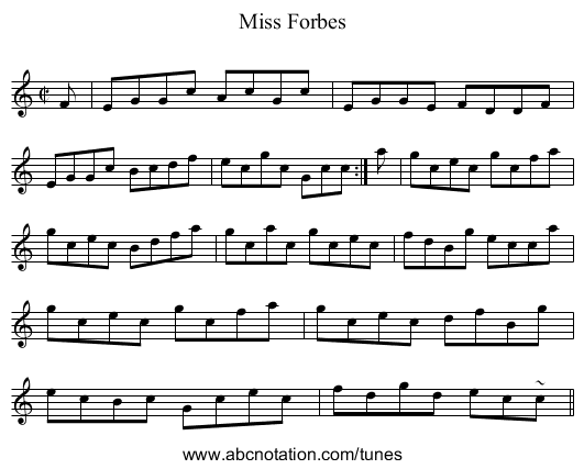 Miss Forbes - staff notation