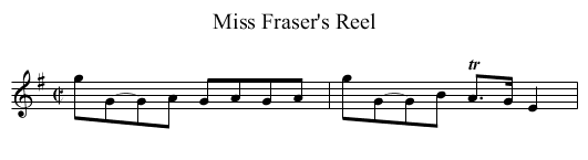 Miss Fraser's Reel - staff notation