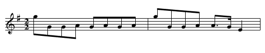 Miss Fravisers (?) Reel - staff notation