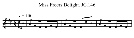 Miss Freers Delight. JC.146 - staff notation