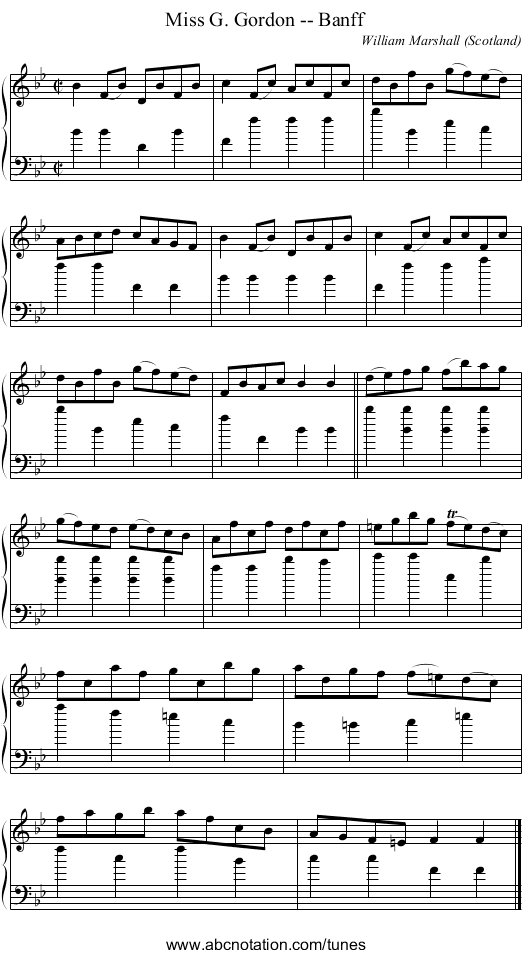 Miss G. Gordon -- Banff - staff notation