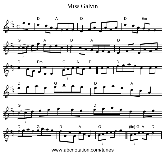 Miss Galvin - staff notation
