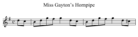 Miss Gayton’s Hornpipe - staff notation