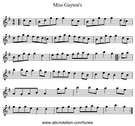 Miss Gayton's - staff notation