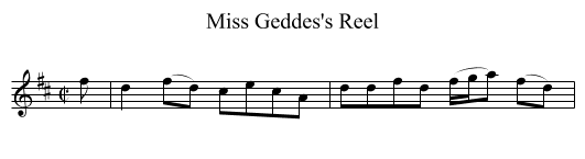 Miss Geddes's Reel - staff notation