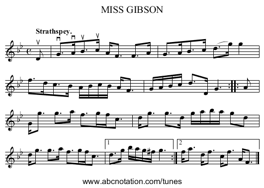 MISS GIBSON - staff notation