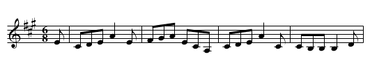 Miss Gibson's Eight Bar Jig - staff notation