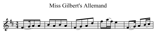 Miss Gilbert's Allemand - staff notation