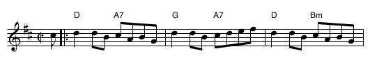 Miss Girdle - staff notation