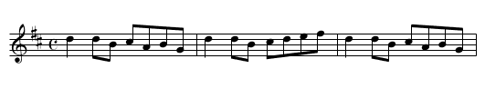 Miss Girdle - staff notation