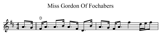Miss Gordon Of Fochabers - staff notation