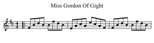 Miss Gordon Of Gight - staff notation